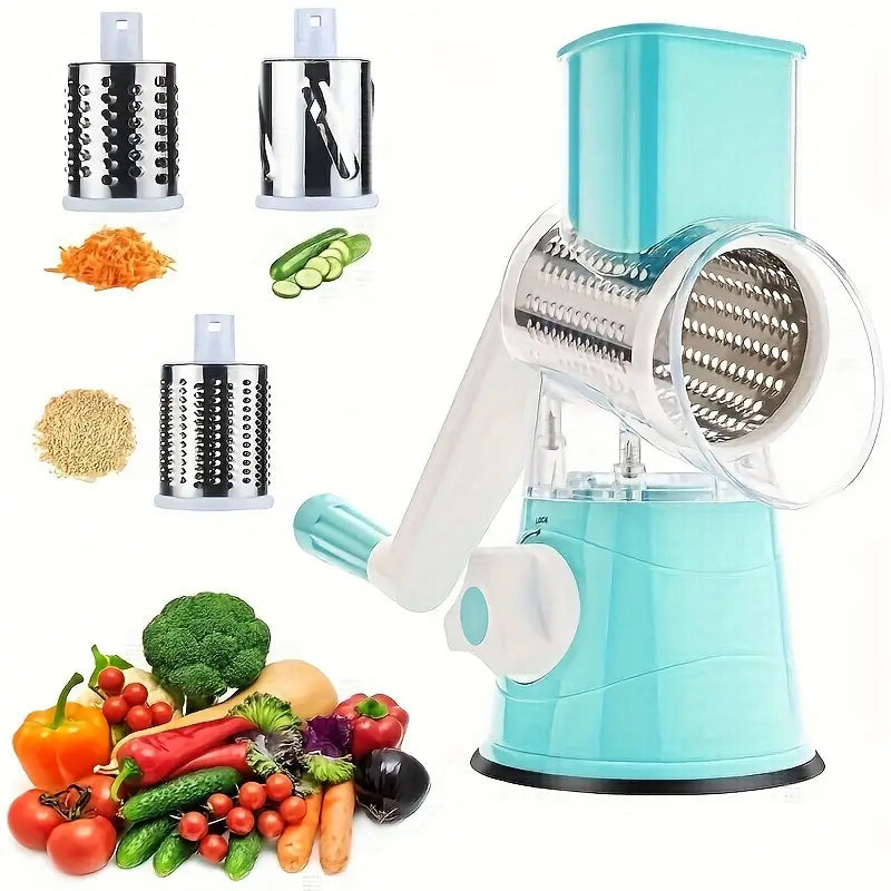 Buy 1 Get 1 FREE - 3-in-1 Multifunctional Rotary Vegetable Cutter – Fast & Easy!