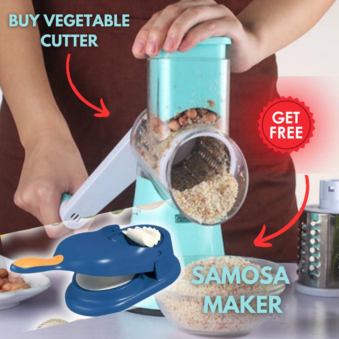 Buy 3 in 1 Vegetable Cutter Get FREE 2 in 1 Samosa Maker